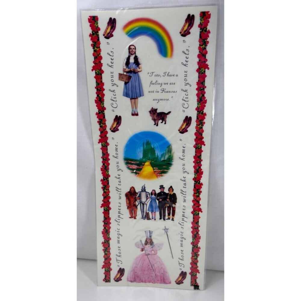 Wizard Of Oz StickyPix Acid-Free Sticker Sheet Dorothy & Friends 12"x5"